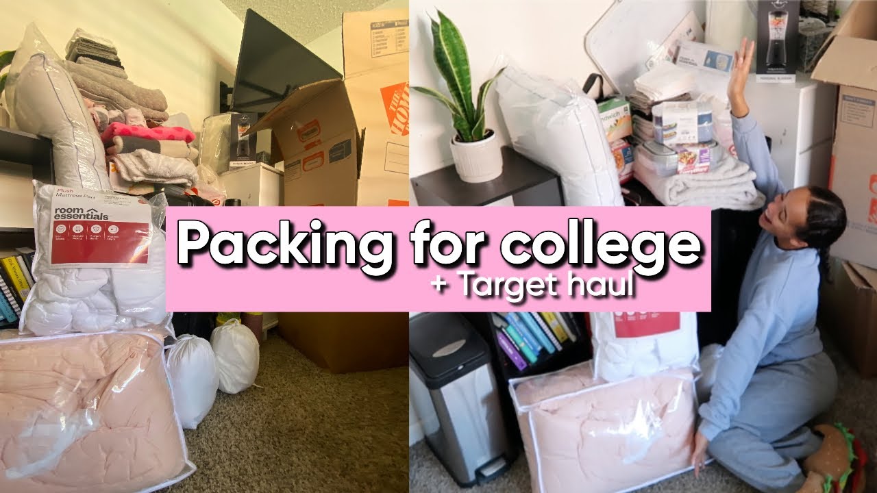 Pack with me for college! + target dorm room essentials