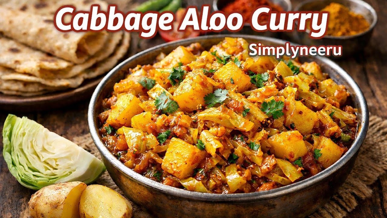 Easy Cabbage Aloo Curry | Cabbage Potato Recipe | Patta Gobi Curry 