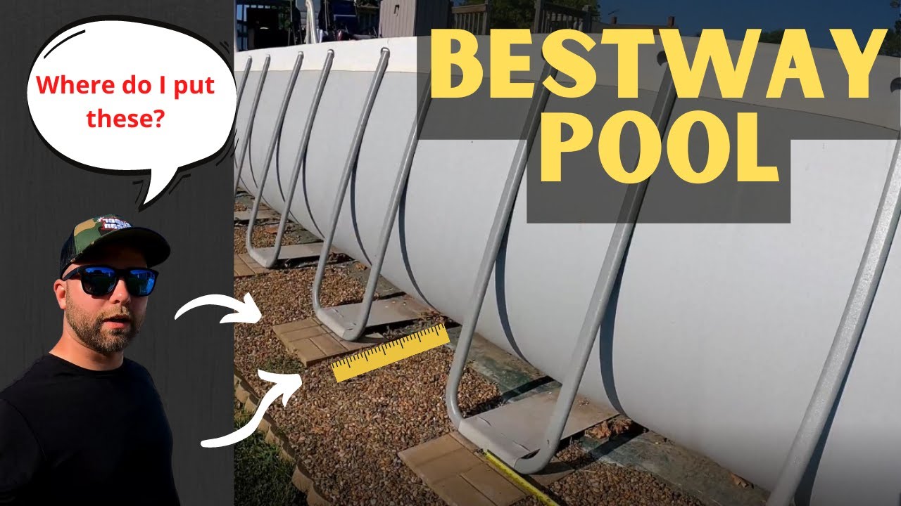 Bestway swimming pool setup- Blocks for Leg supports are where to place them - legs sink no more!