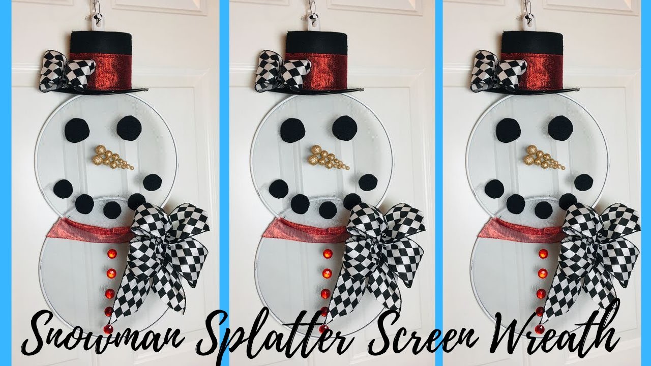 Snowman Splatter Screen Wreath DIY