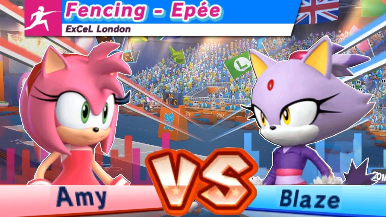 Mario & Sonic At The London 2012 Olympic Games Fencing Knuckles, Amy and Silver