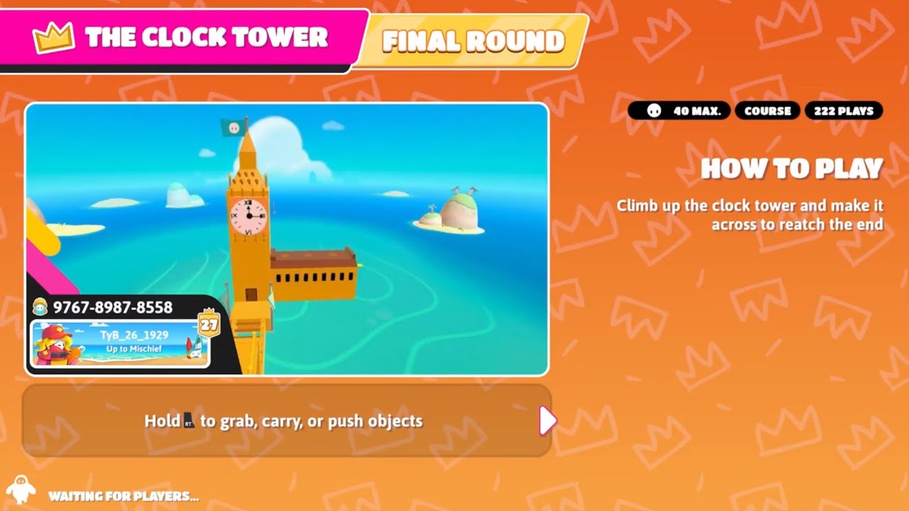 I played &ldquo;The Clock Tower&rdquo; Creative Map - Fall Guys 