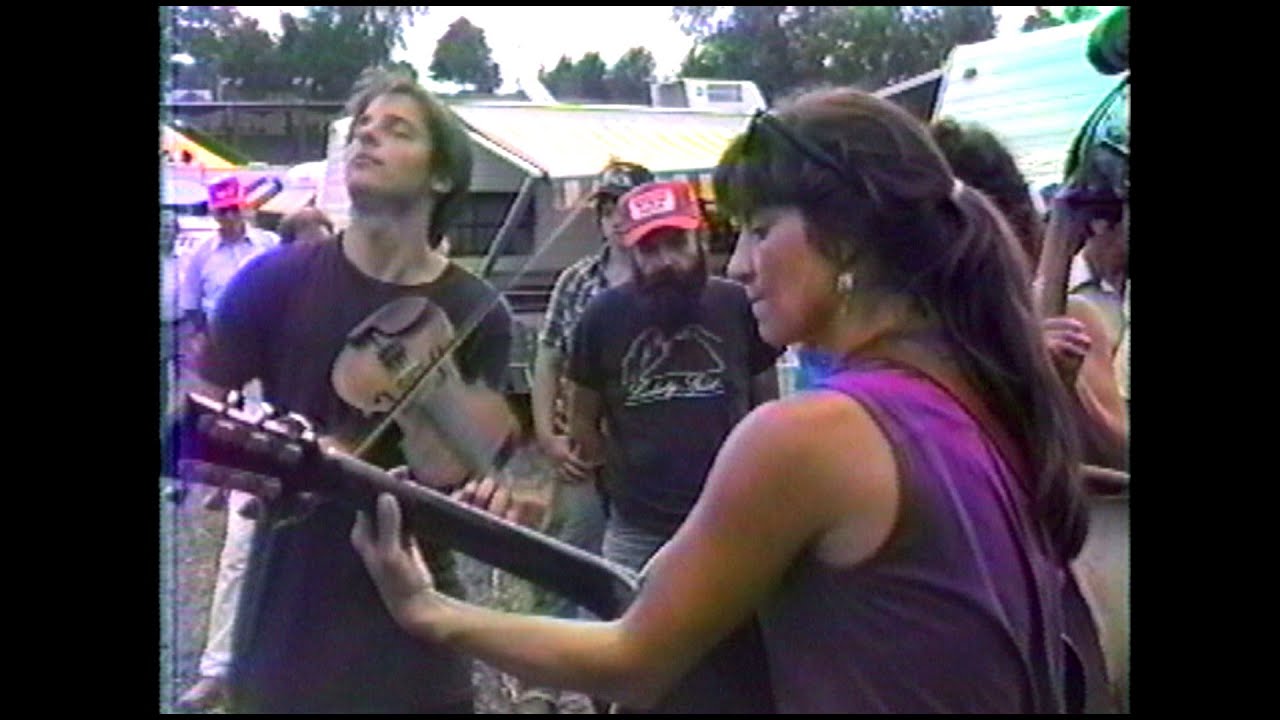 Jeb Puryear, Rose Sinclair, Keith Brand, & Jenny Cleland Jam at the Galax Fiddlers Convention, 1987.