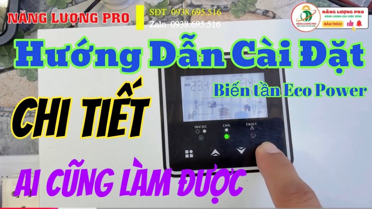 Hướng Dẫn Cài Đặt Biến Tần EcoPower 24v1500W