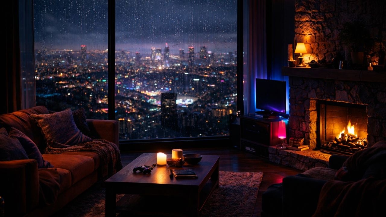 (No Ads) Rainy Cozy Night | @reststate | Subscribe!