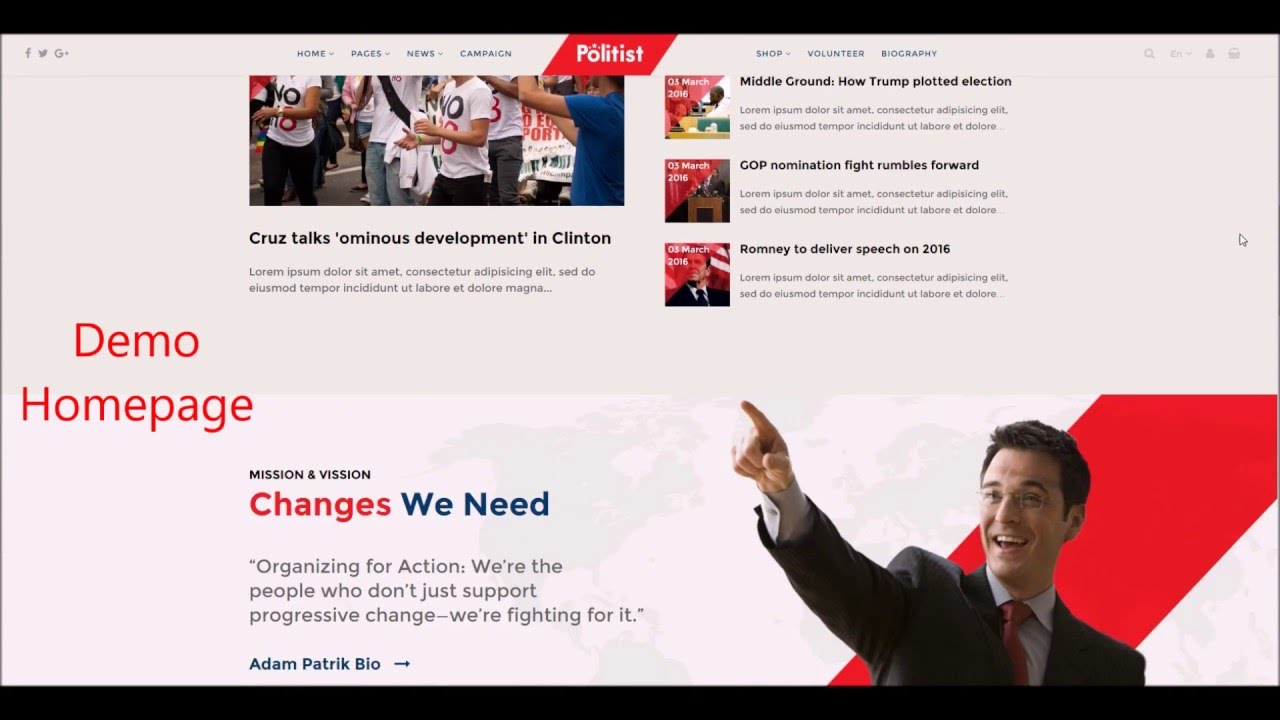 First Look: Politist - A Powerful Joomla Template For Political Figures & Parties