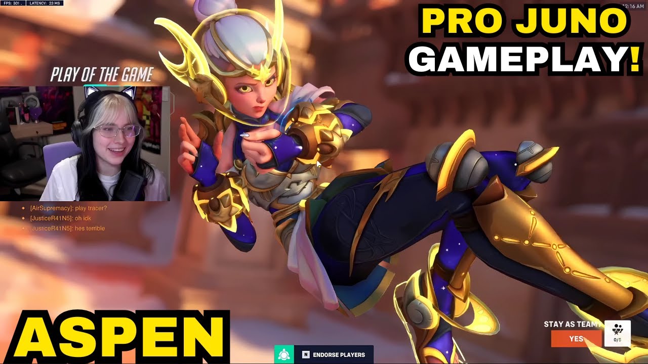 POTG! ASPEN CELESTIAL JUNO TOP 500 GAMEPLAY - OVERWATCH 2 SEASON 15