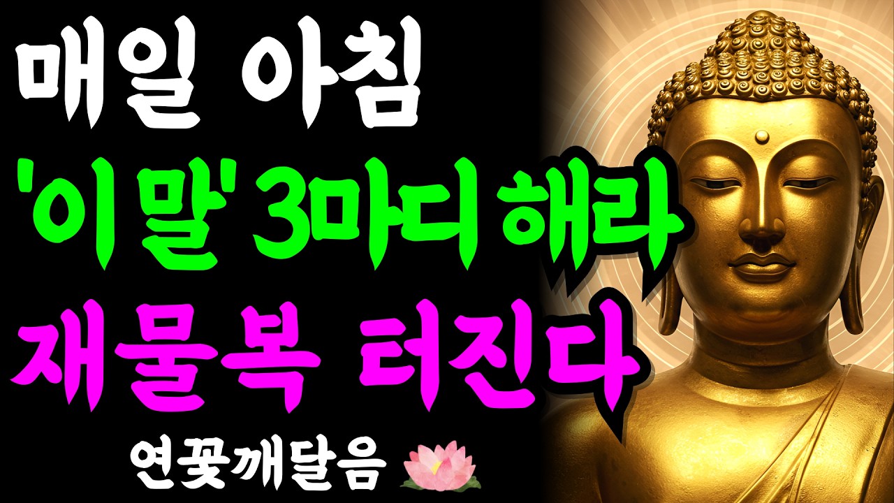 매일 아침 '이 말' 세 마디만 했더니 막혔던 재물복이 터지기 시작했습니다 | 부처님 말씀 | 석가모니 | 불교명언 | 불교오디오북