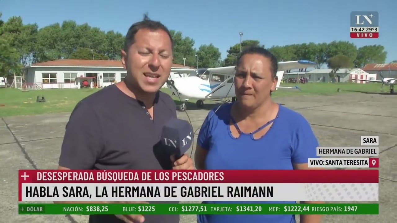 Desesperada búsqueda de los pescadores: habla Sara, la hermana de Gabriel Raiman