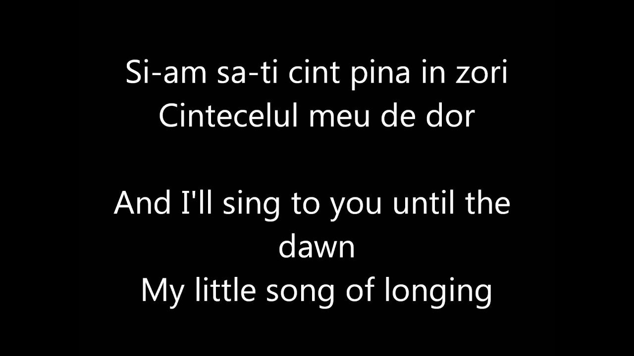 O -Zone Despre Tine Lyrics (Romanian & English)