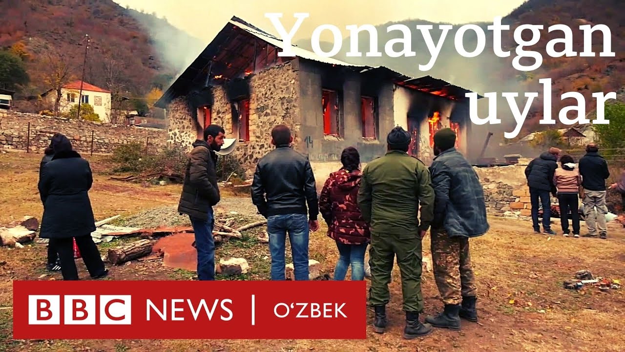 Тоғли Қорабоғ: Қочаётган арманлар уйларини ёқиб кетмоқда - Озарбайжон, Арманистон янгиликлар - BBC