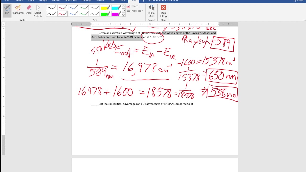 IR Spectroscopy review questions