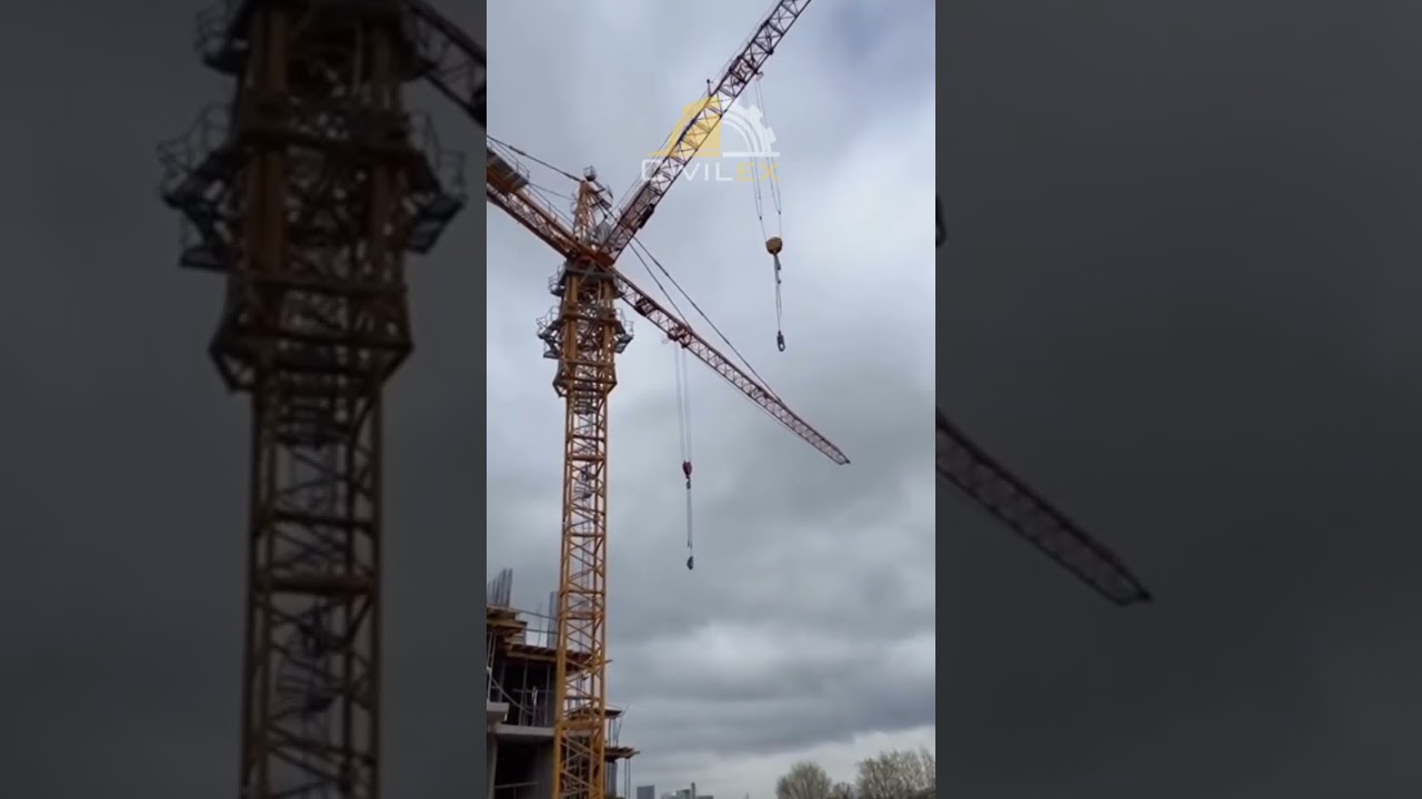 Tower Crane Collapse Caught on Camera | Construction Site Disaster