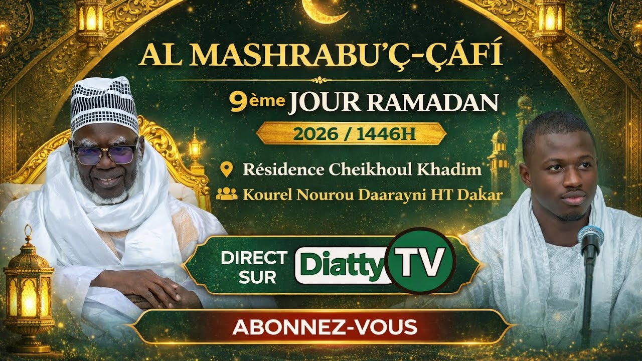 🔴LIVE TOUBA | Al Mashrabu'ç-Çâfî – 09èm Jour du Ramadan 1447H / 2026  | Résidence Cheikhoul Khadim