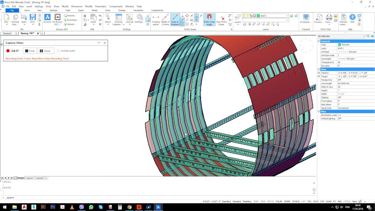 Boeing 747 Tutorial BricsCAD Structural Members