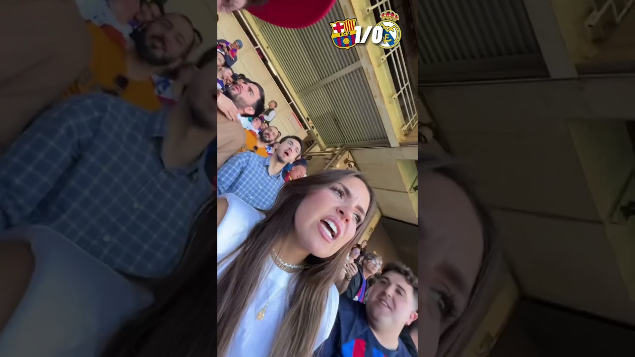 Madridista infiltrada en Montjuic GOLBarça 😳 
