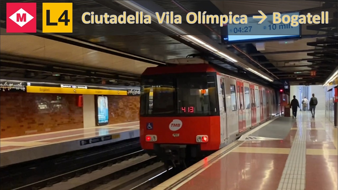 Metro Barcelona L4: Viaje de Ciutadella Vila olímpica a Bogatell en unidad 2149-2152