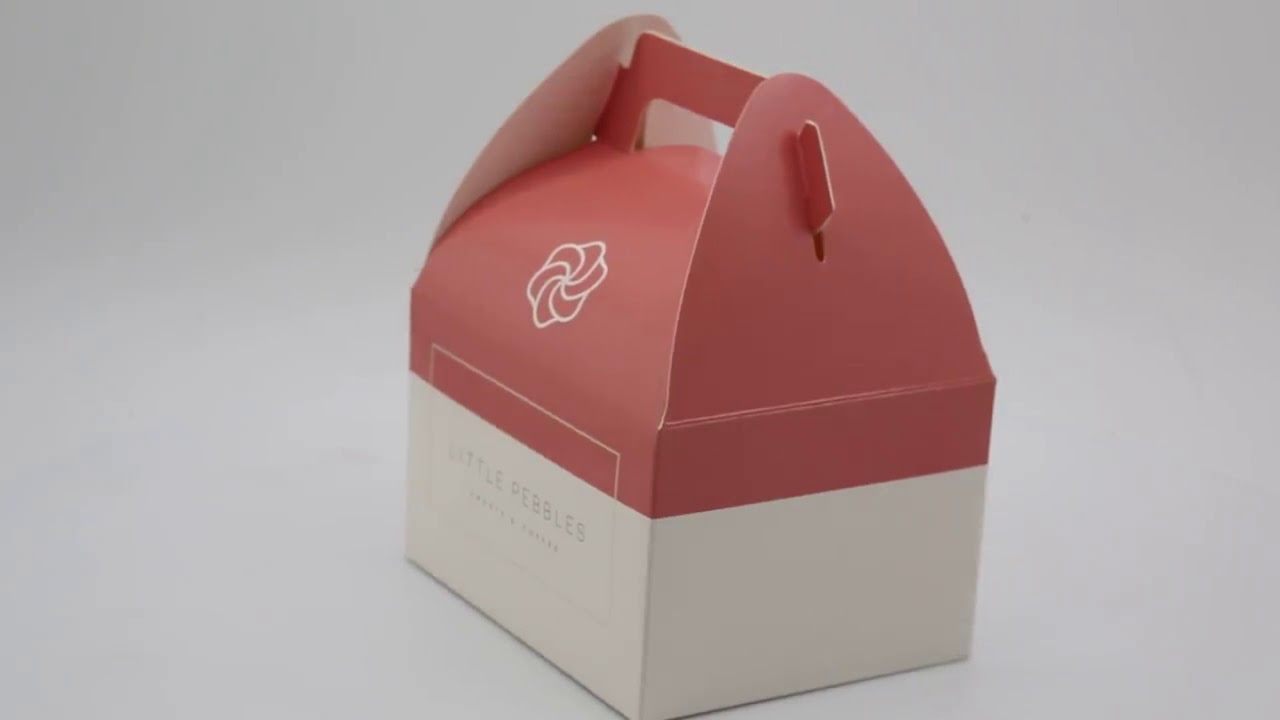 Custom Printed Cardboard Bakery Cake Box For Cake Packaging with Handle