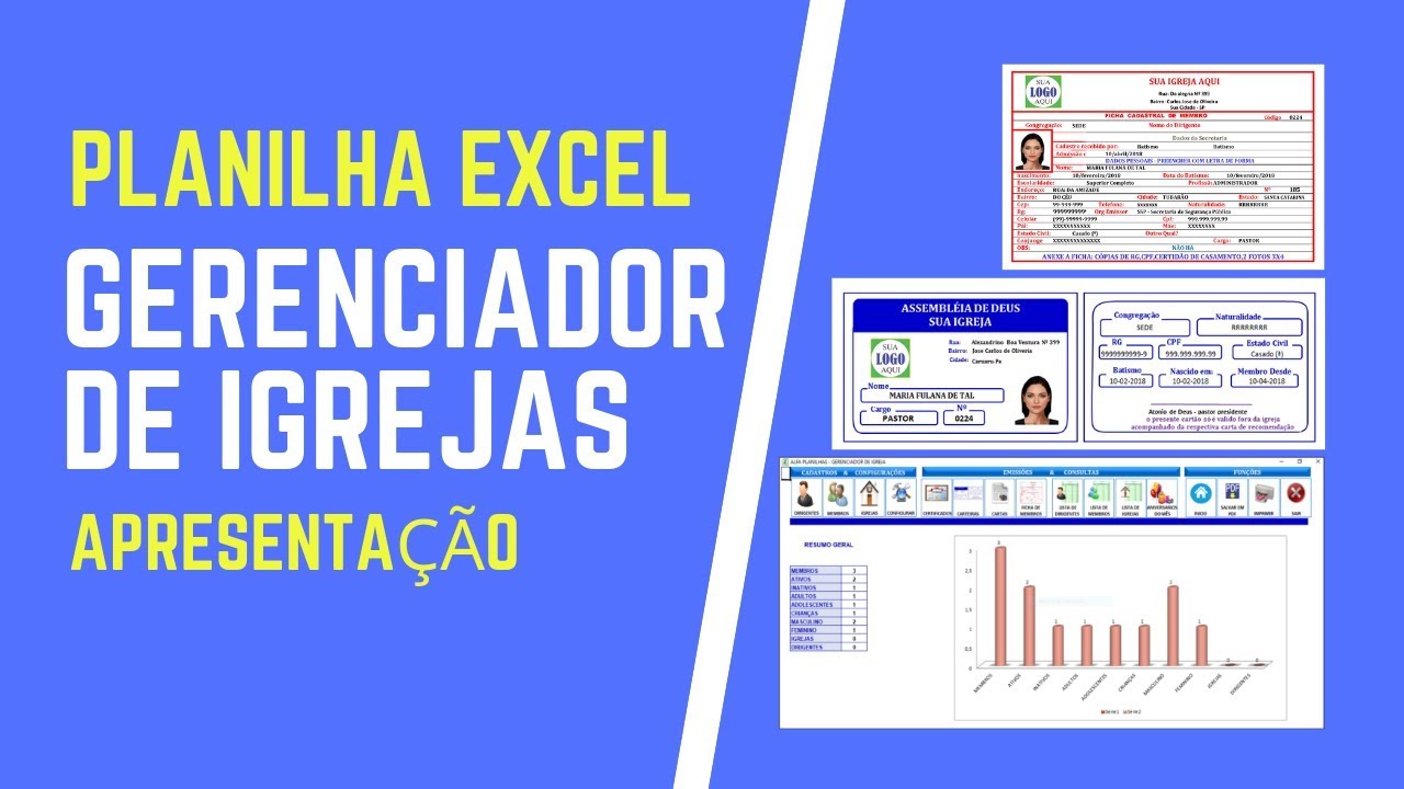 Planilha Excel Gerenciador de igrejas
