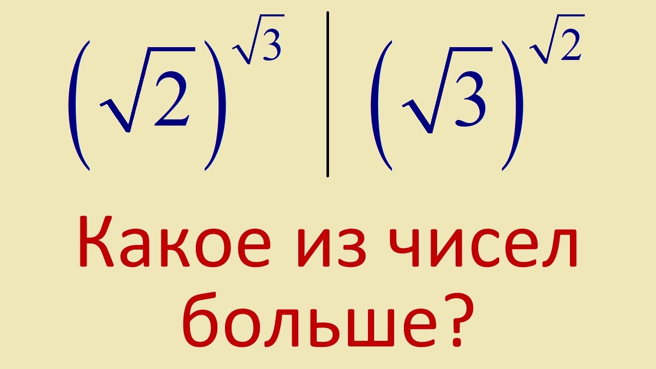 Какое из чисел больше: √(2)^√(3) или √(3)^√(2)? Решение задачи на сравнение чисел
