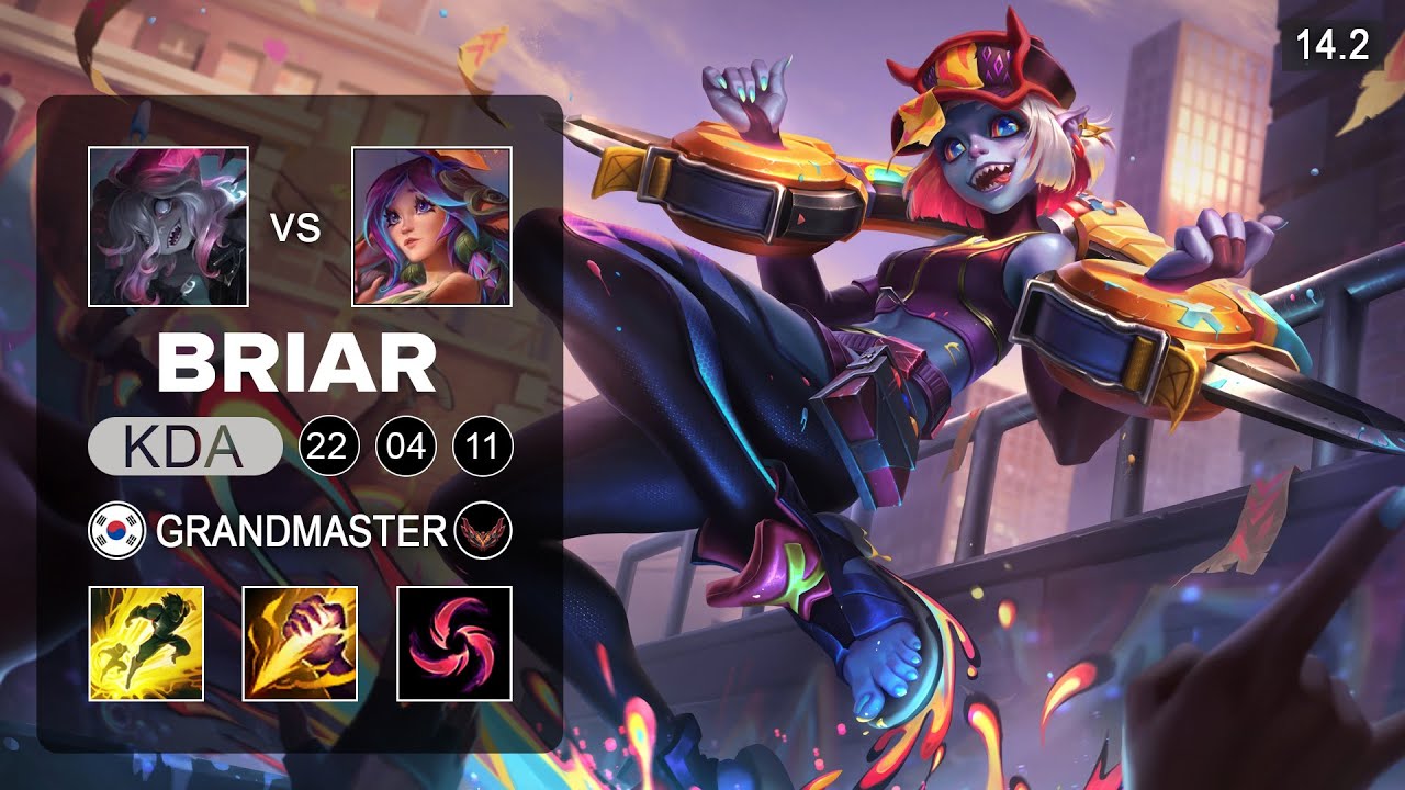Briar vs Lillia Jungle - KR Grandmaster - Patch 14.2 Season 14