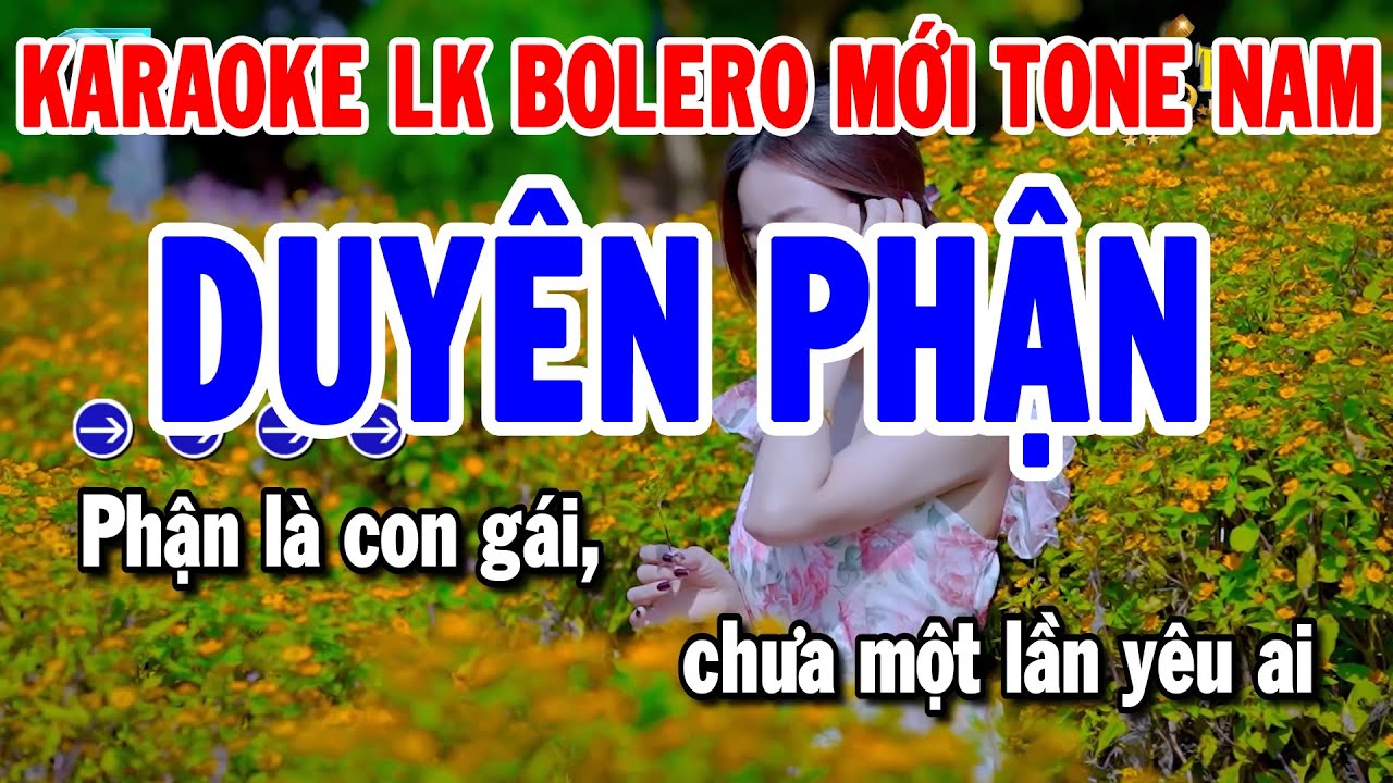 Karaoke Liên Khúc Nhạc Sống Dễ Hát Tone Nam | Duyên Phận - Đường Tím Bằng Lăng