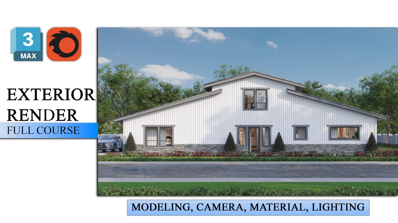 Realistic Exterior House Rendering in 3ds Max | Corona Renderer Full Course for Beginners to Pro