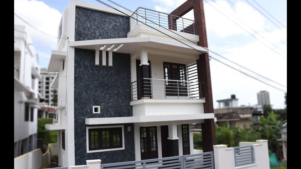 Kakkanad, 2.8 cents plot and 1400 sq ft, contemporary house
