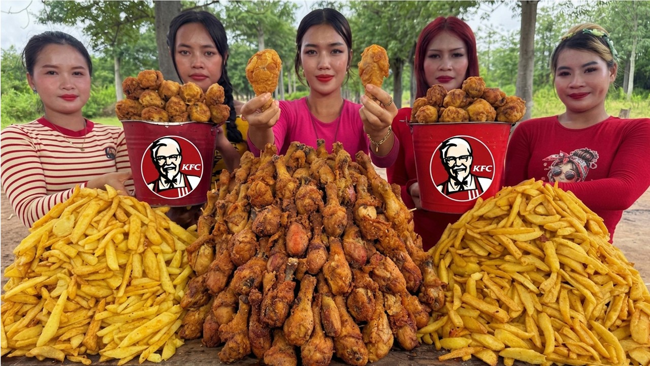 Amazing cooking deep fried chicken and potatoes yummy recipe | Amazing video