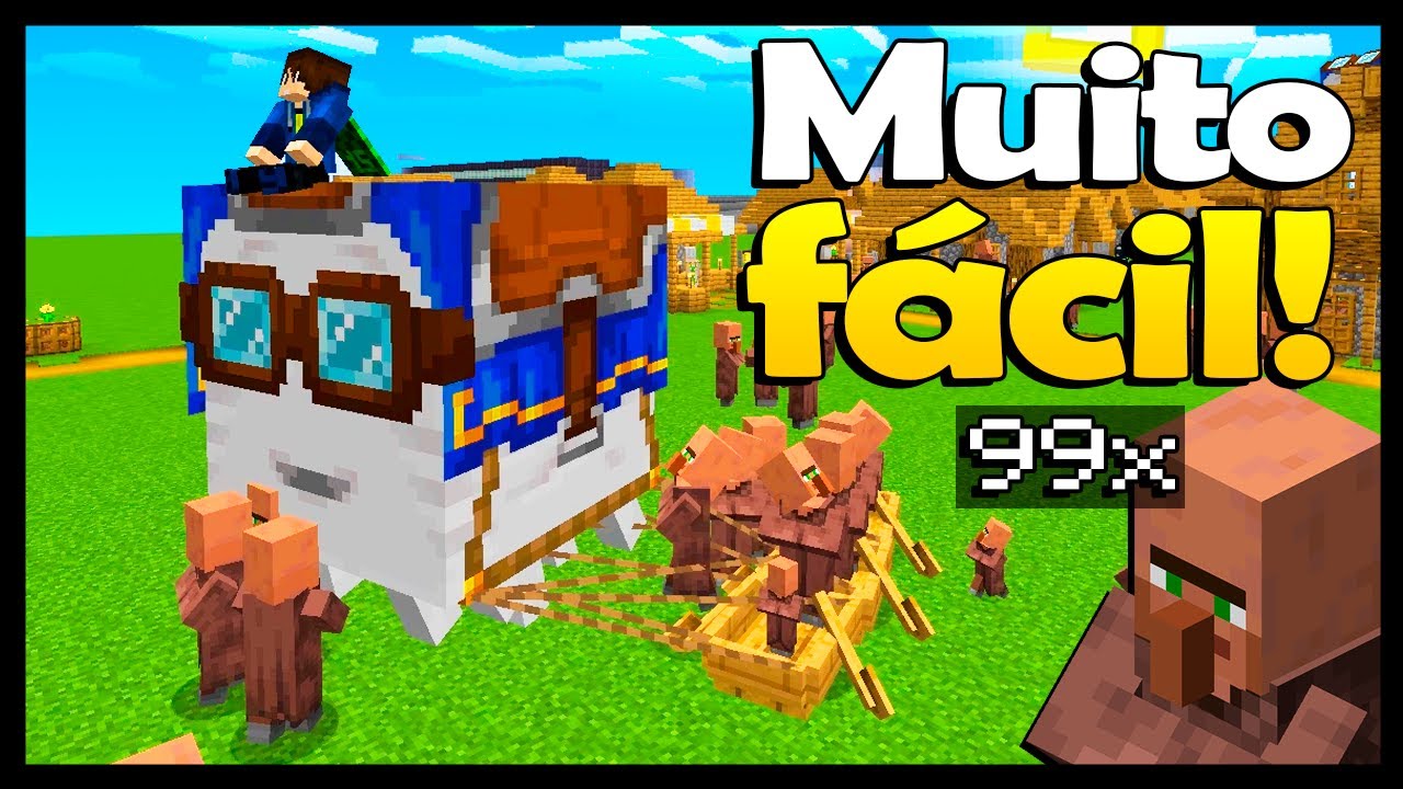 COMO TRANSPORTAR MUITOS ALDEÕES COM O GHAST FELIZ FÁCIL E RÁPIDO! (JAVA E BEDROCK)