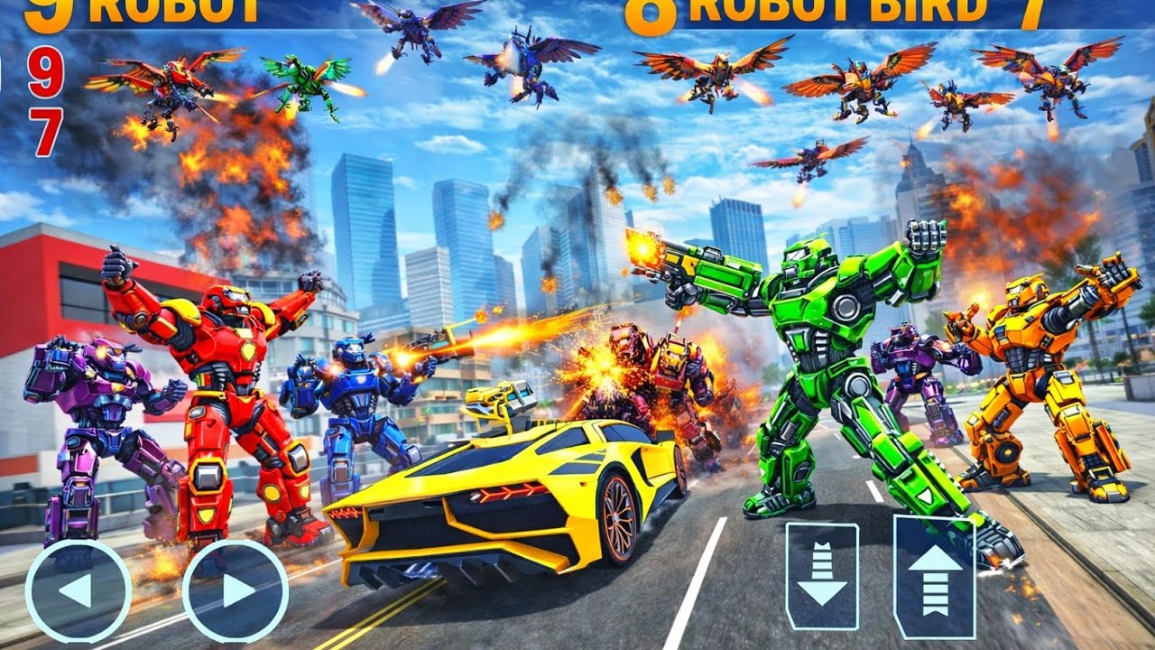 Car & Jet Transformation Robot Fight Game | Flying Police Robot Game 2020 - Android Gameplay