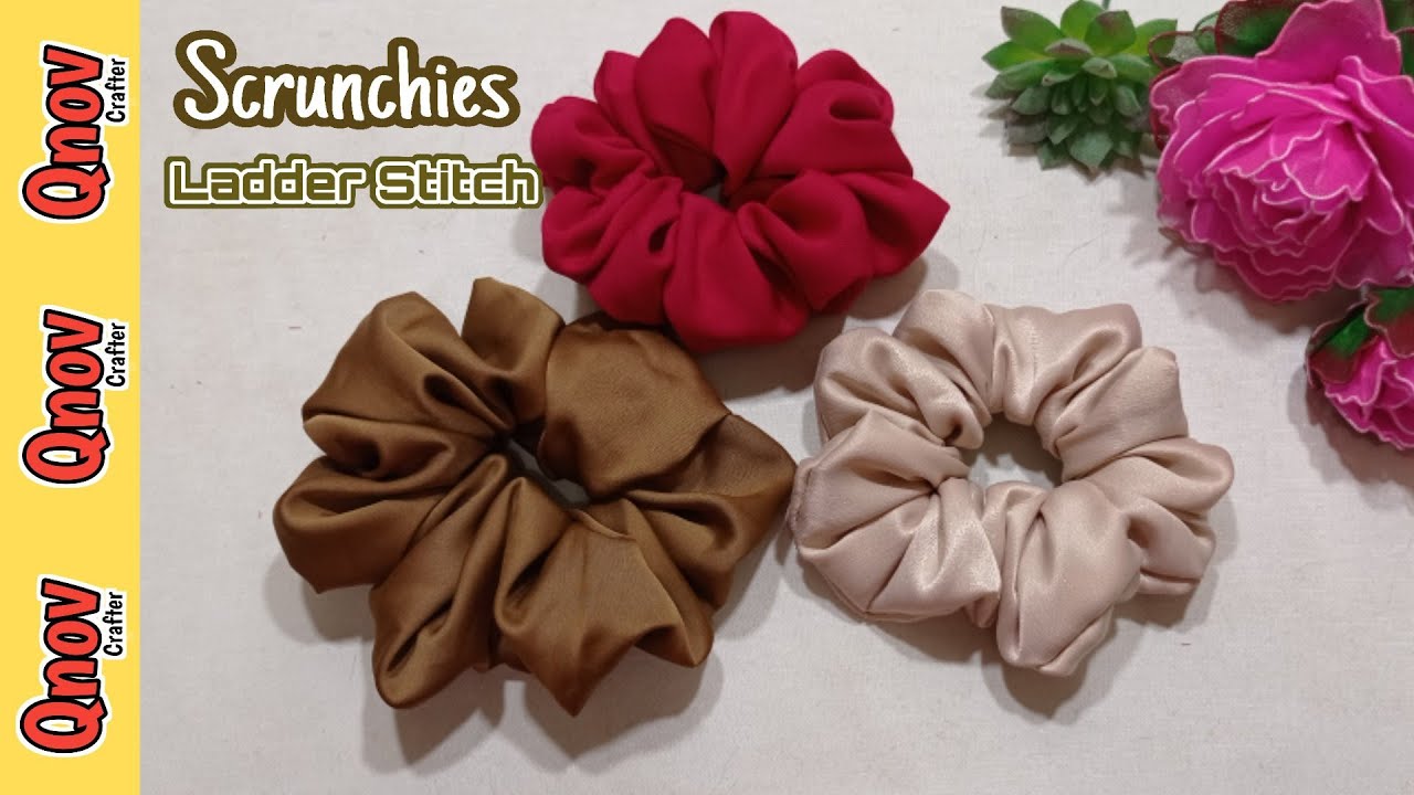 Cara Membuat Scrunchie tanpa Mesin Jahit - Jahitan Sembunyi | DIY Ikat Rambut