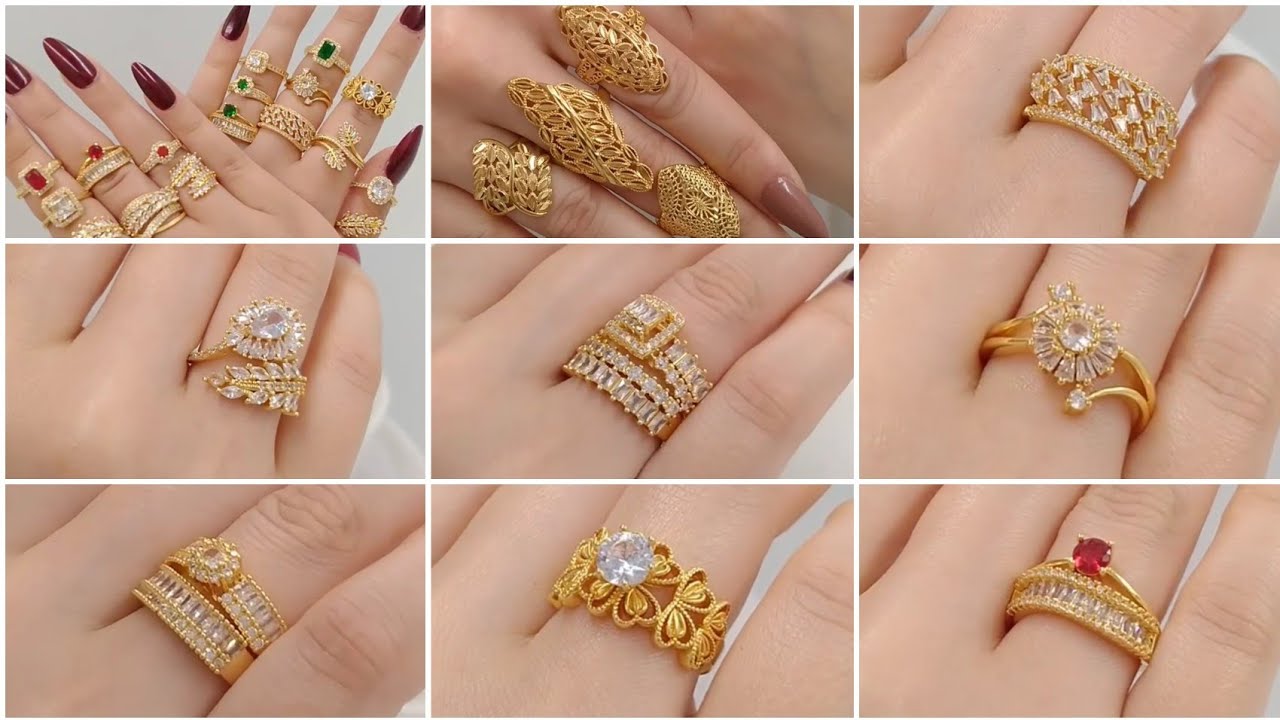 lightweight Engagement Ring Designs ||22k Gold ring Designs ||Gold jewellery