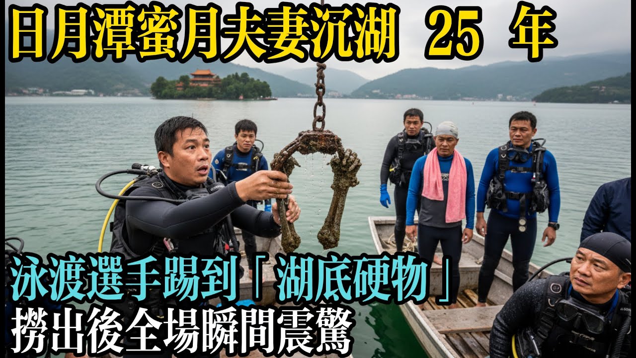 日月潭蜜月夫妻沉湖 25 年，泳渡选手踢到「湖底硬物」捞出后全场瞬间震惊#故事
