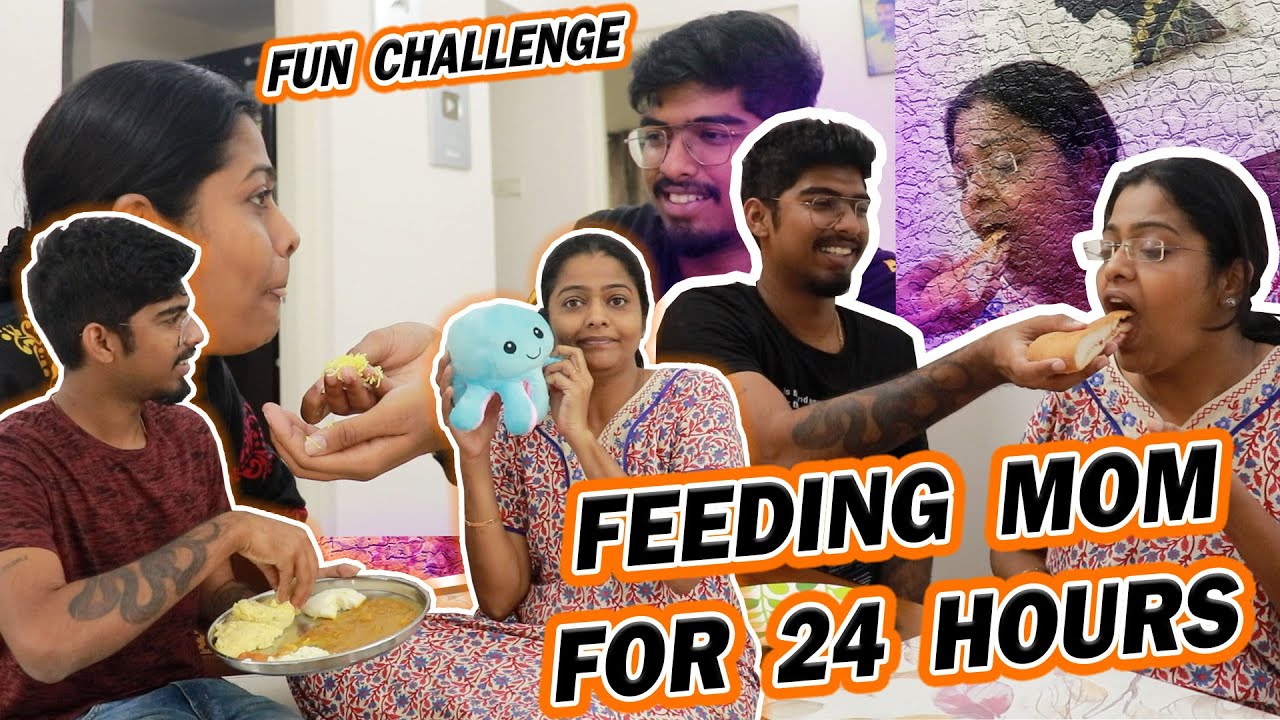 FEEDING MY MOM FOR 24 HOURS || FUNNY CHALLENGE || Just Banana