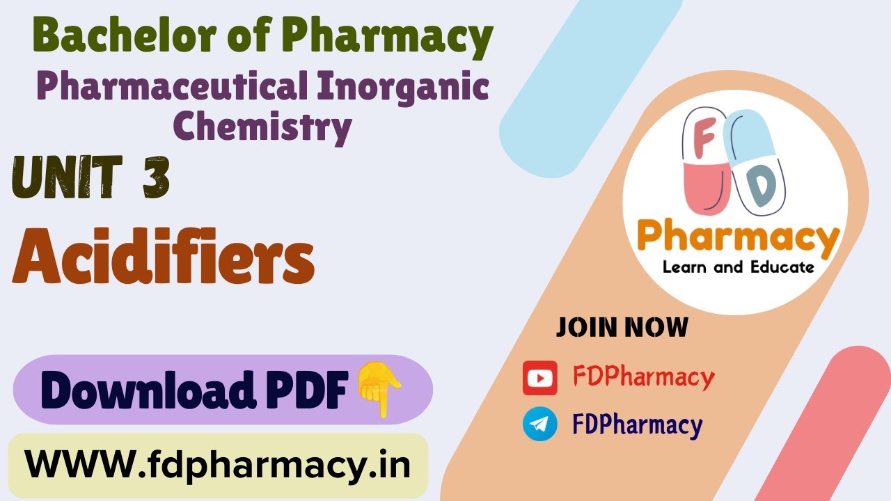 Unit 3 Acidifiers Notes | Pharmaceutical Inorganic Chemistry Notes | B.Pharmacy Notes