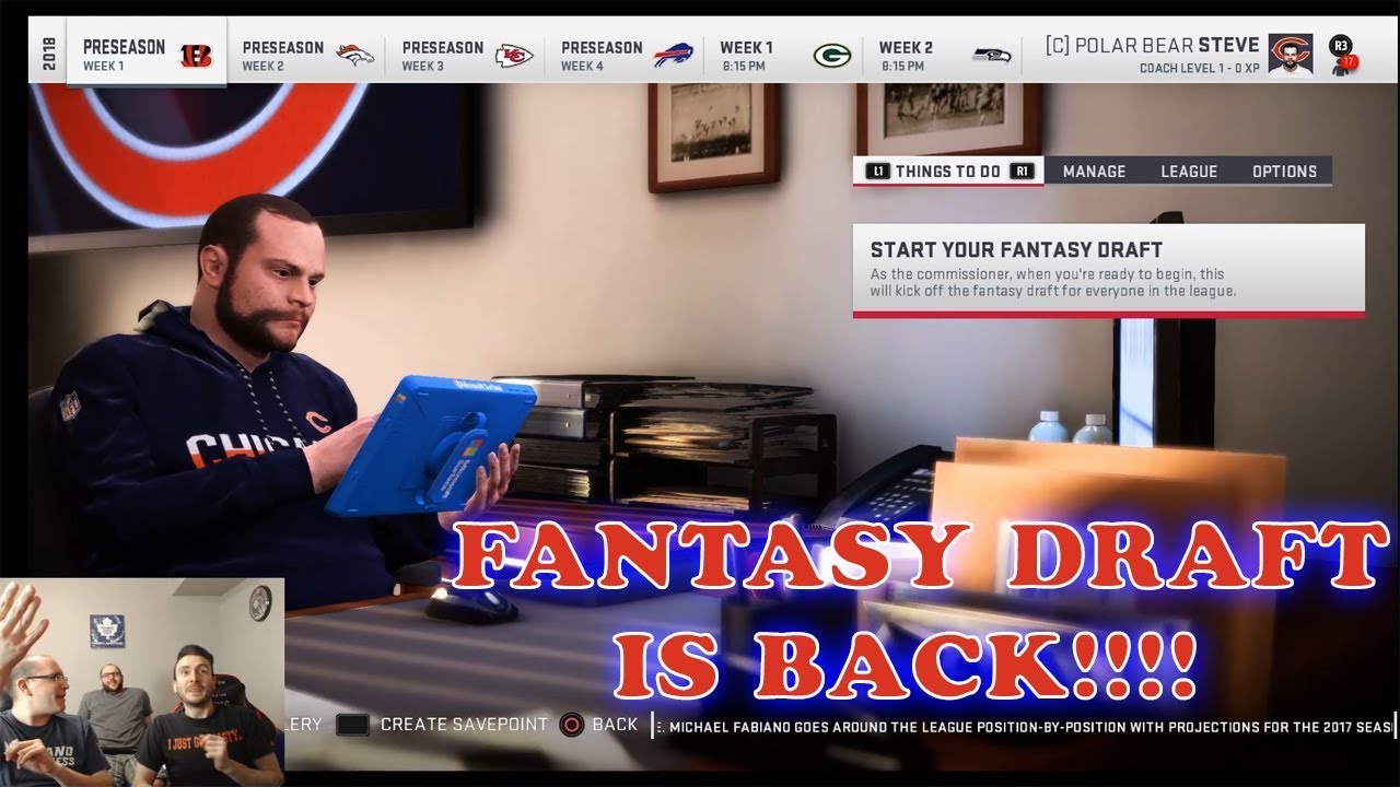 Madden 19 Franchise Episode 1 - The Fantasy Draft!!!