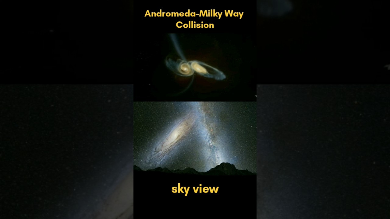 Andromeda&ndash;Milky Way collision 🔥🗿#cosmos #space  ☄️#astronomy 👾