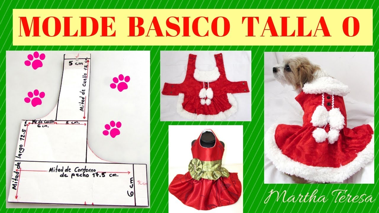 MOLDE BÁSICO DE VESTIDO TALLA 0 -Con tiras en cuello y panza.