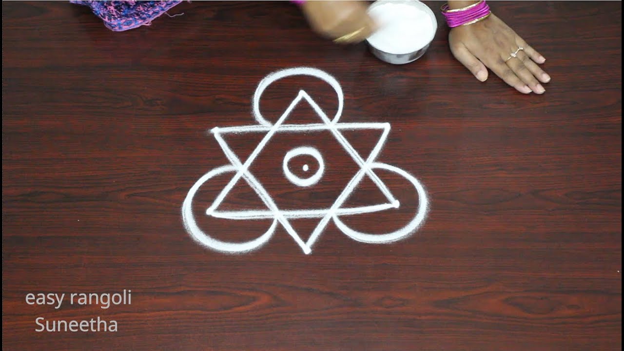 Traditional easy kolam rangoli designs with Star || Latest Mango muggulu for Festivals