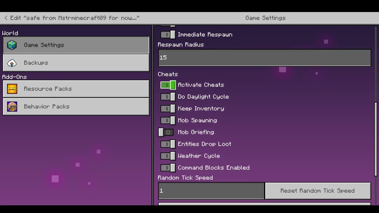 How to turn on cheats in your realm! #shorts
