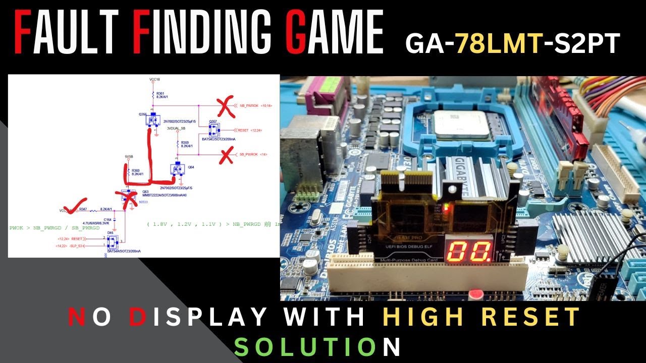 GIGABYTE GA-78LMT-S2PT NO DISPLAY SOLUTION | ERROR CODE 