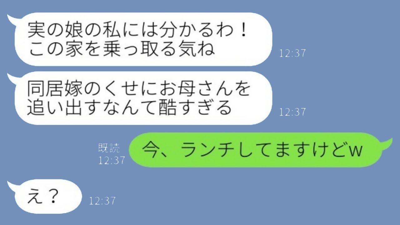 同居している義妹からの突然の激怒の連絡「お母さんを追い出したんでしょ？何ということをしてくれたの！」私「今、ランチ中ですけどw」→勘違いしている義妹の結末が面白いwww