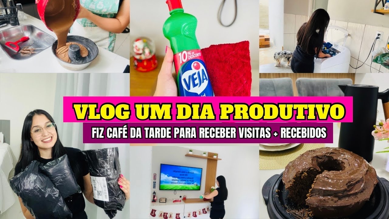 VLOG DIA PRODUTIVO + FIZ CAFÉ DA TARDE PARA RECEBER VISITAS + RECEBIDOS