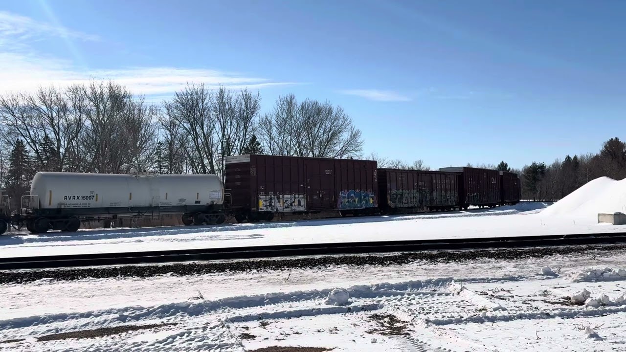 CN2223 GE ES44DC Leads A491. Trailing Unit CN8013 SD70M-2 Thunder Cab helps Pull A491.