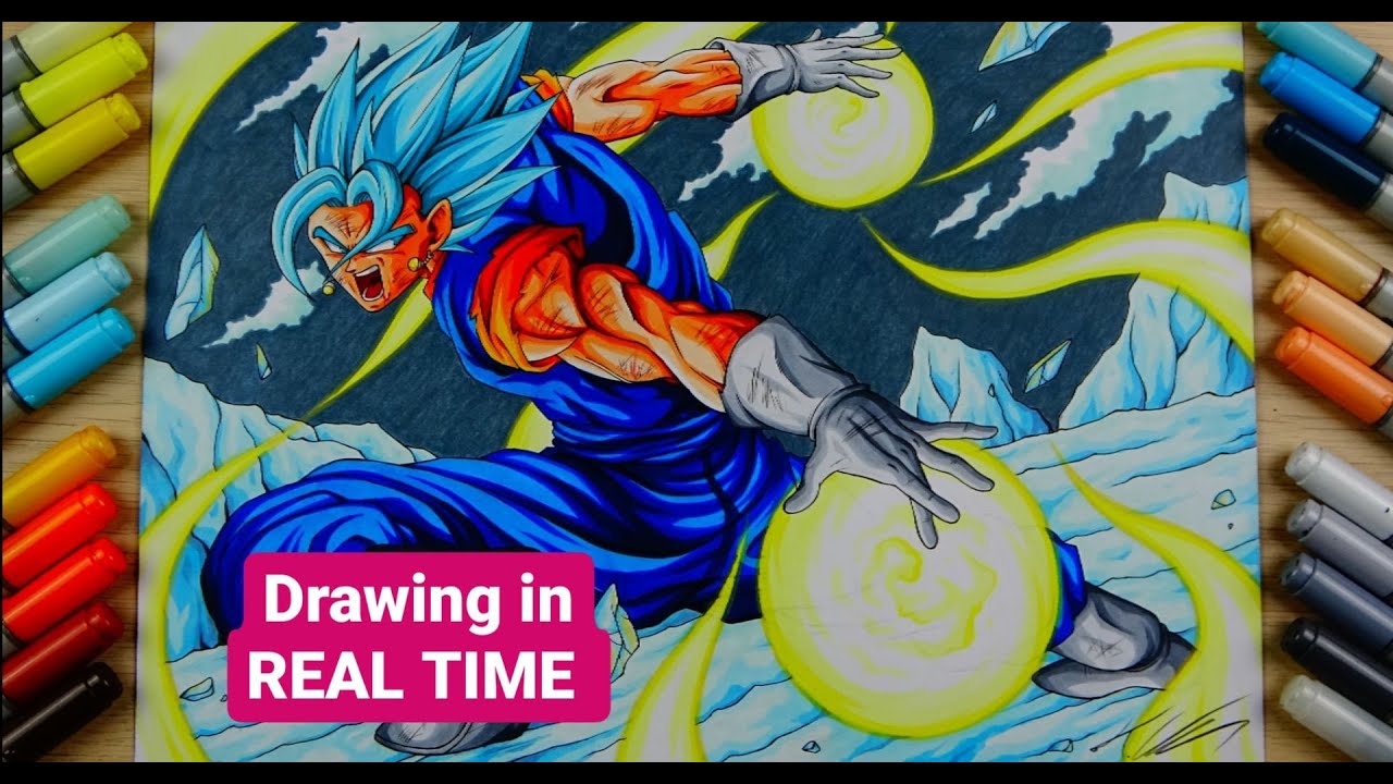 Drawing VEGITO BLUE in REAL TIME | Over 9 HOURS Drawing STRAIGHT! | 4K