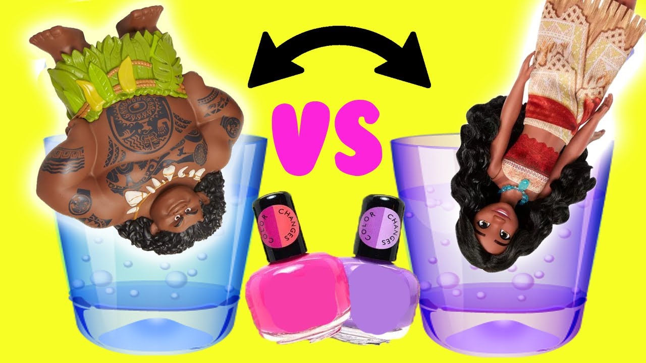 Moana 2 Movie Color Change Transformation Nail Polish with Maui! DIY Crafts for Kids