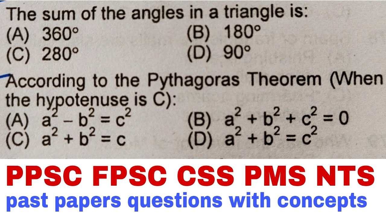 basic mathematics past papers lec 2 | css - pms - ppsc - fpsc | competitive exams math