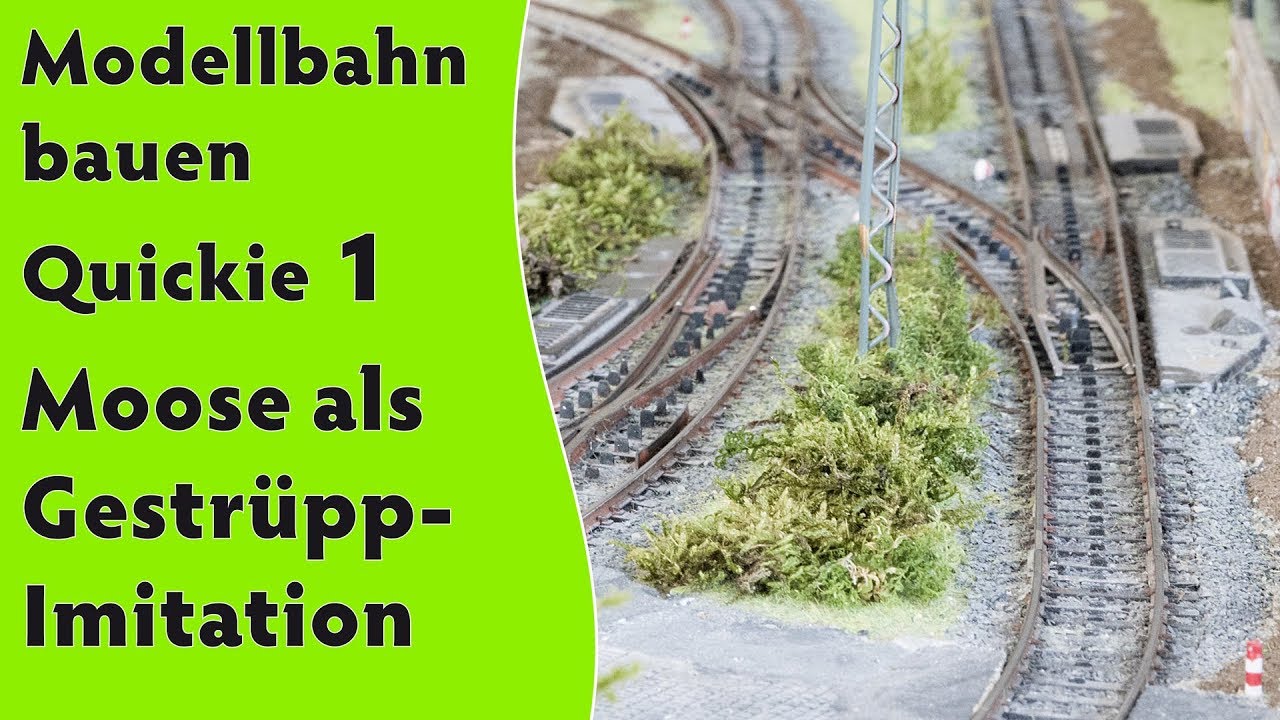 Modellbahn bauen (Quickie 1): Moose als Gestrüpp-Imitation (für H0) [subtitled]