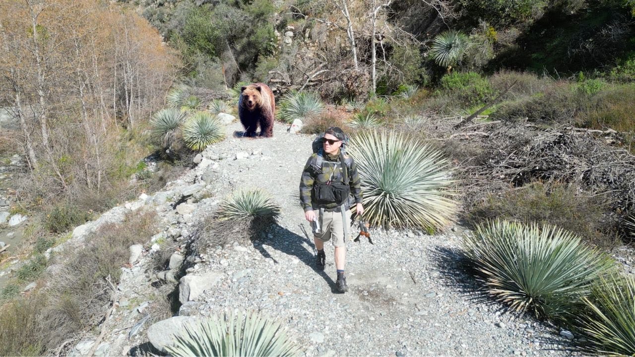 San Gabriel River too strong to cross after heavy snow and rain | Camping on the East Fork Trail